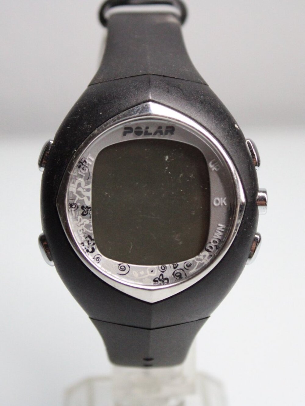 Polar Digital Sports Watch Black Fitness Heart Rate Monitor Wristwatch Y2k